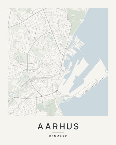 Aarhus map print, Paper colorway