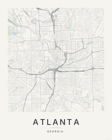 Atlanta map print, Paper colorway