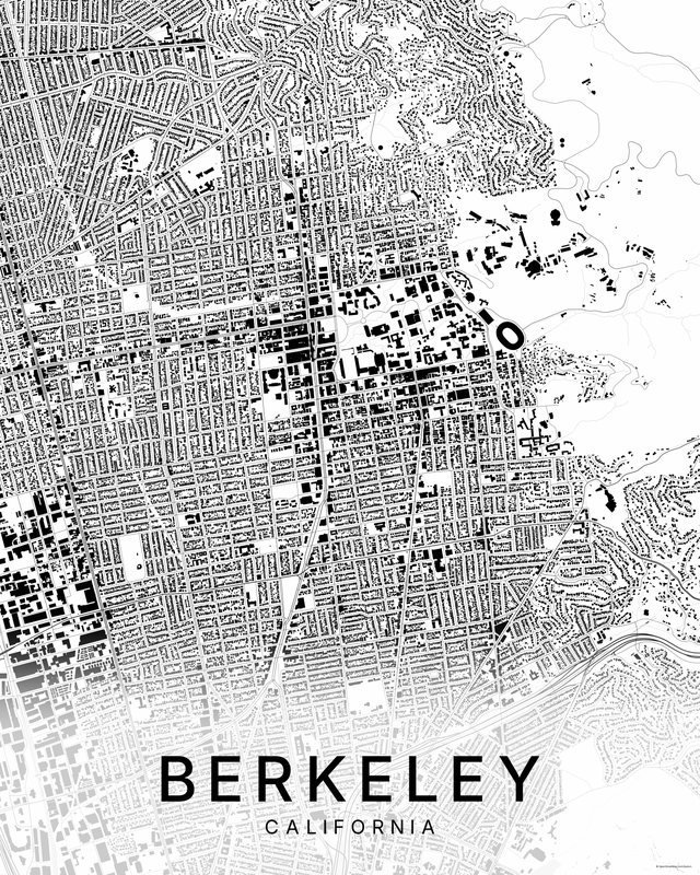 Berkeley map print, Bright colorway