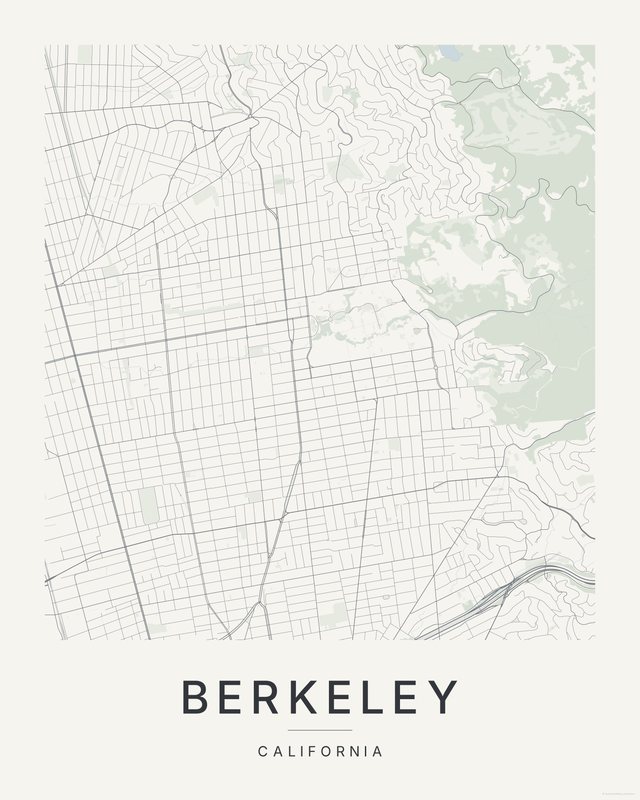 Berkeley map print, Paper colorway