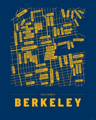 Berkeley street map print, first colorway