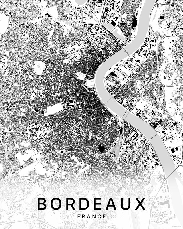 Bordeaux map print, Bright colorway