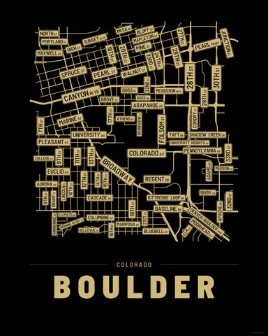 Boulder street map print, first colorway