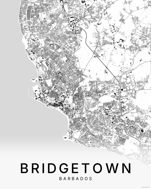 Bridgetown map print, Bright colorway