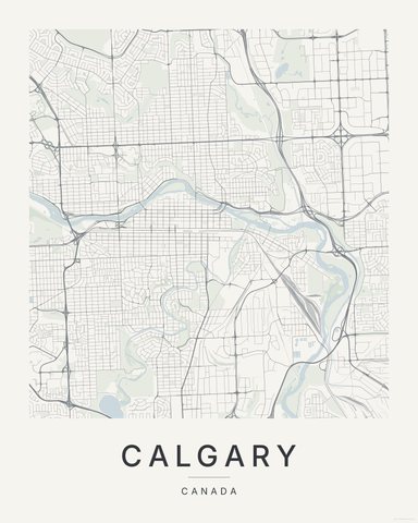 Calgary map print, Paper colorway