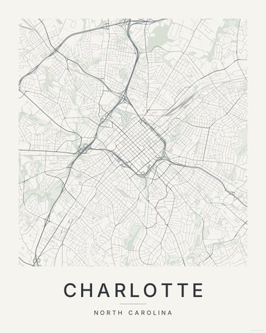 Charlotte map print, Paper colorway