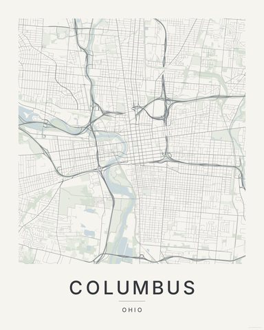 Columbus map print, Paper colorway