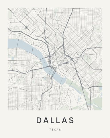 Dallas map print, Paper colorway