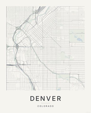 Denver map print, Paper colorway