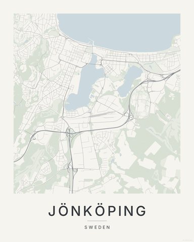 Jönköping map print, Paper colorway