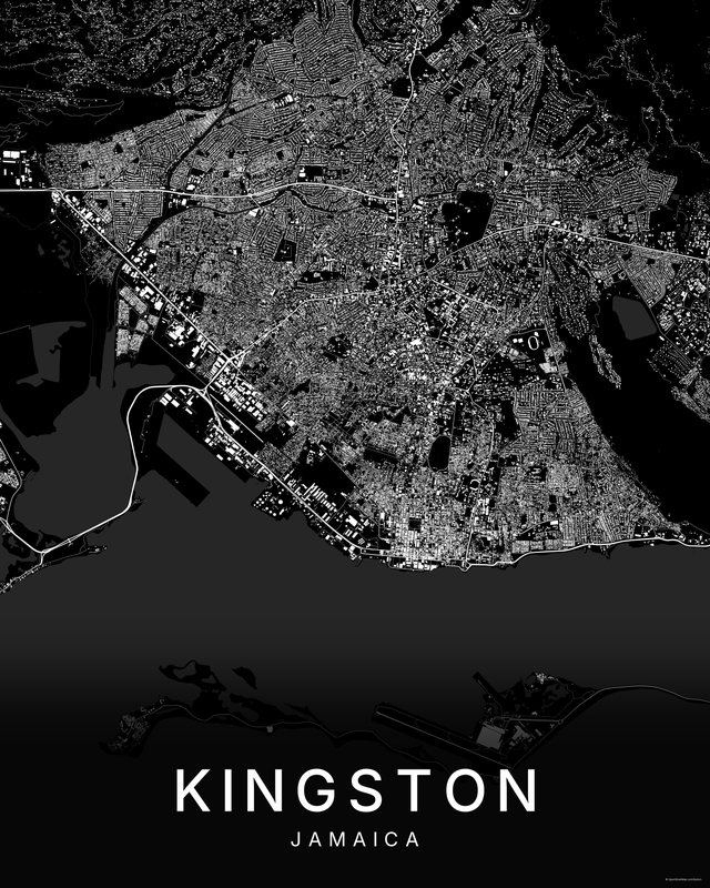 Kingston map print, Dark colorway