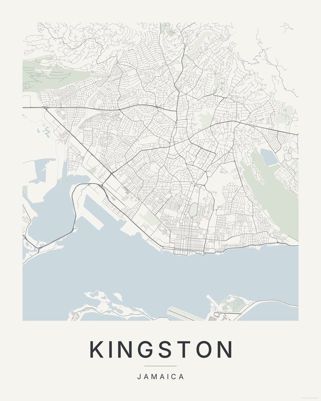 Kingston map print, Paper colorway