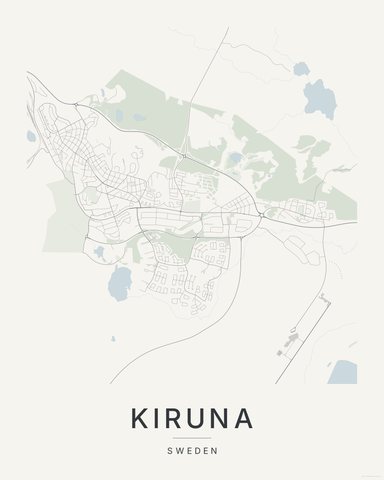 Kiruna map print, Paper colorway