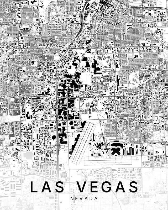 Las Vegas map print, Bright colorway
