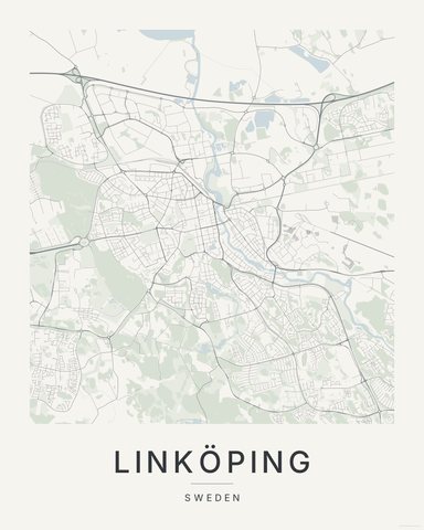 Linköping map print, Paper colorway