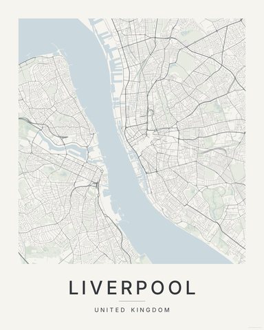 Liverpool map print, first colorway