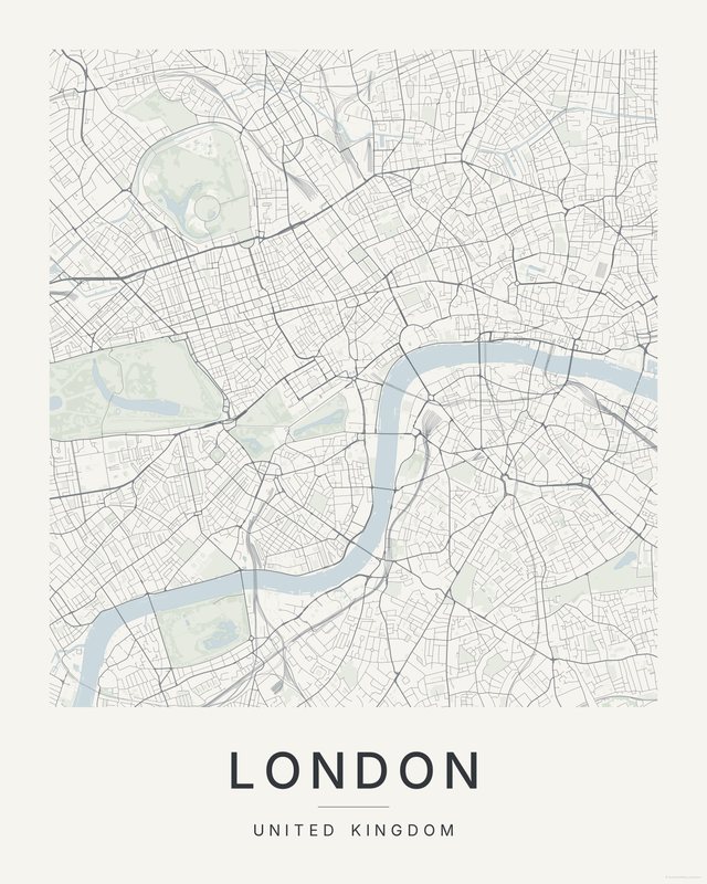 London map print, Paper colorway