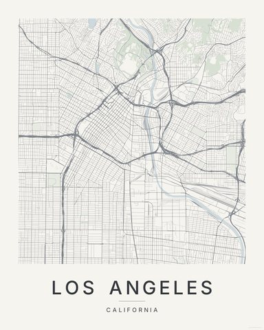 Los Angeles map print, Paper colorway