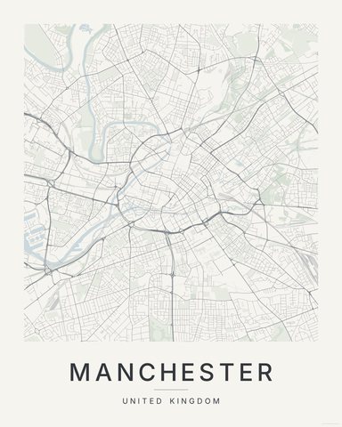 Manchester map print, first colorway