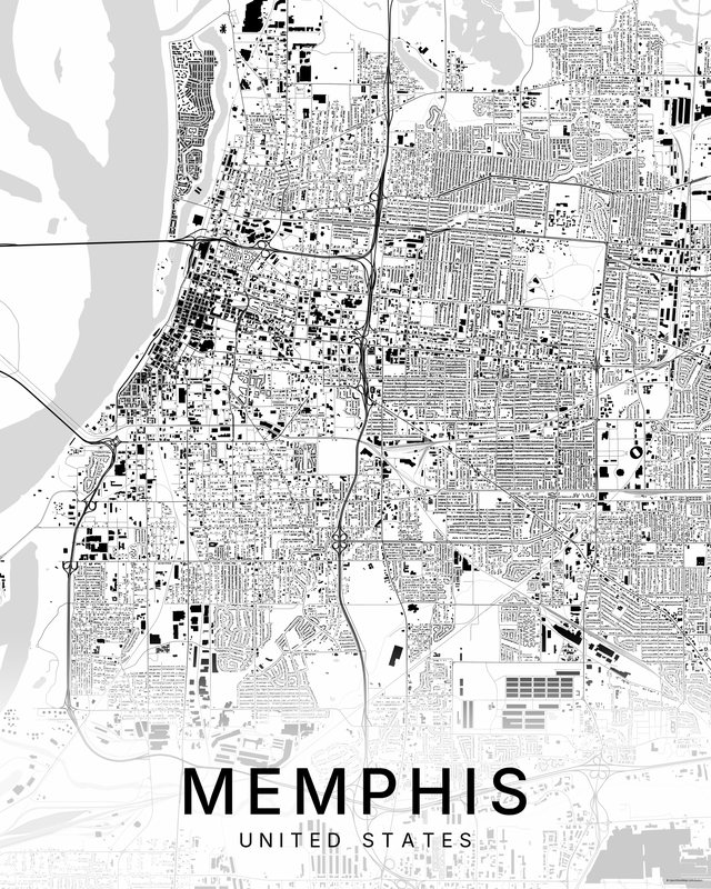 Memphis map print, Bright colorway
