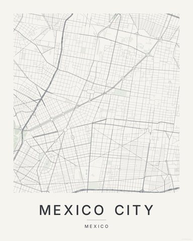Mexico City map print, Paper colorway