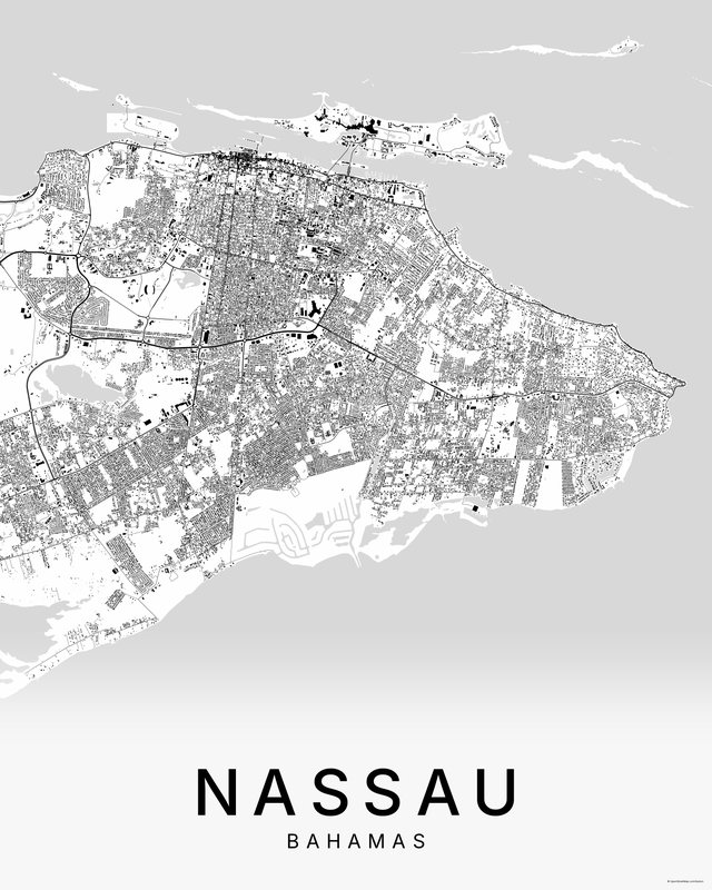 Nassau map print, Bright colorway