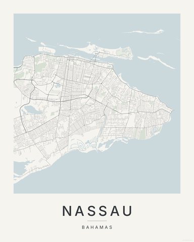 Nassau map print, Paper colorway