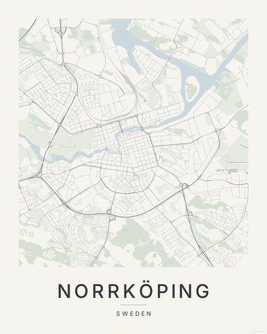 Norrköping map print, Paper colorway