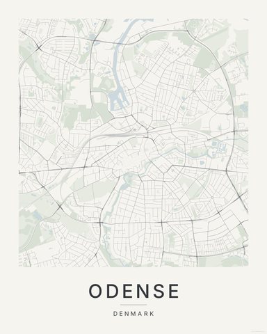 Odense map print, Paper colorway