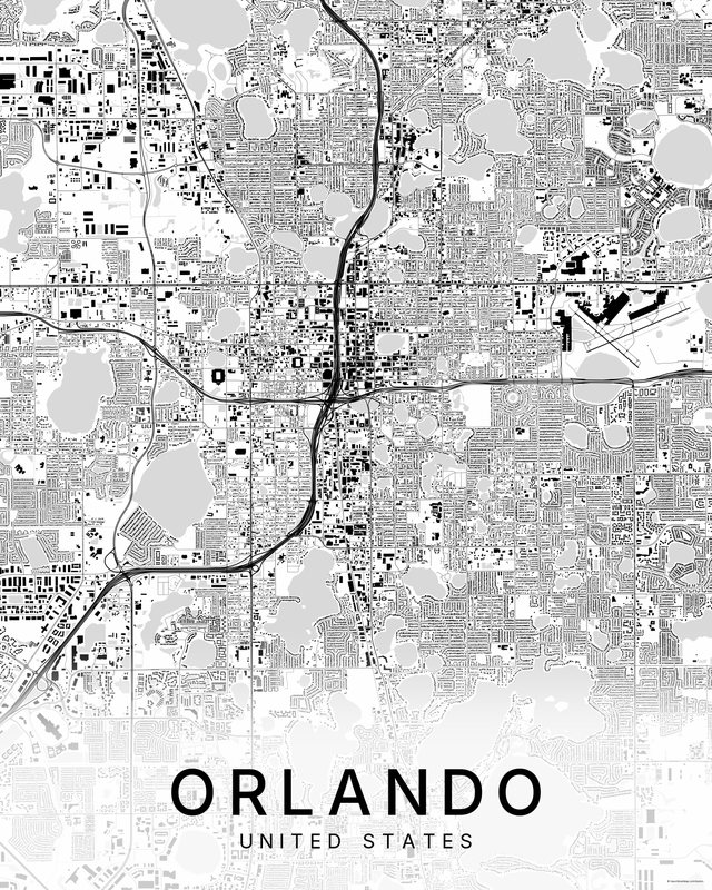 Orlando map print, Bright colorway