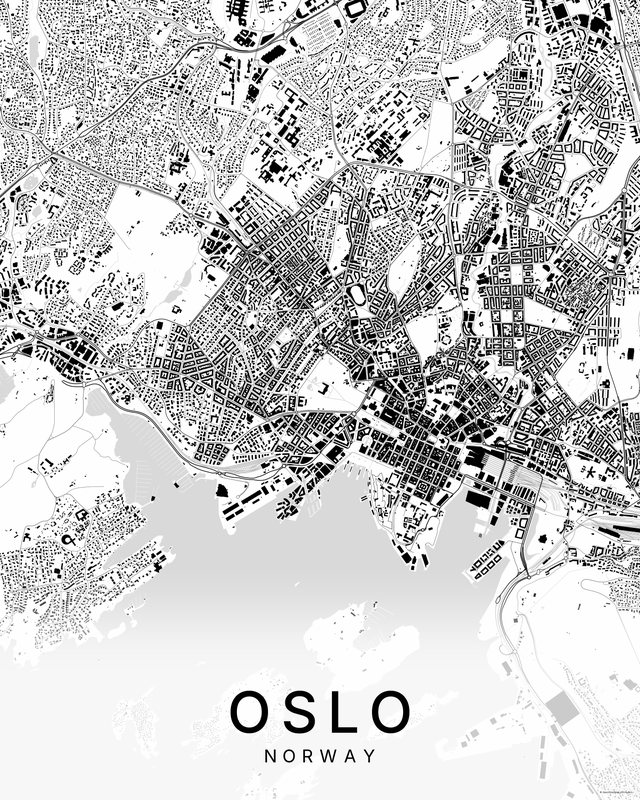Oslo map print, Bright colorway