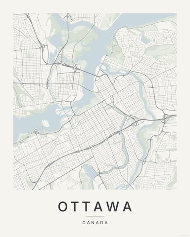 Ottawa map print, Paper colorway