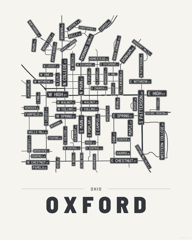 Oxford street map print, Paper colorway