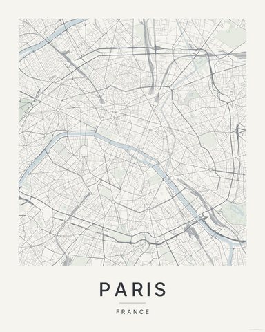 Paris map print, Paper colorway