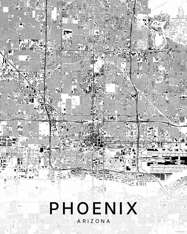 Phoenix map print, Bright colorway