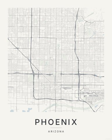 Phoenix map print, Paper colorway
