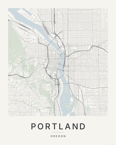 Portland map print, Paper colorway
