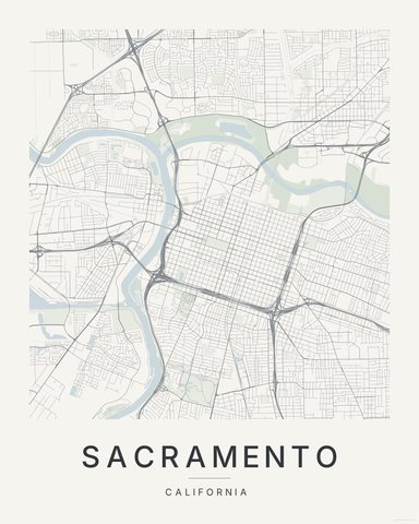 Sacramento map print, Paper colorway