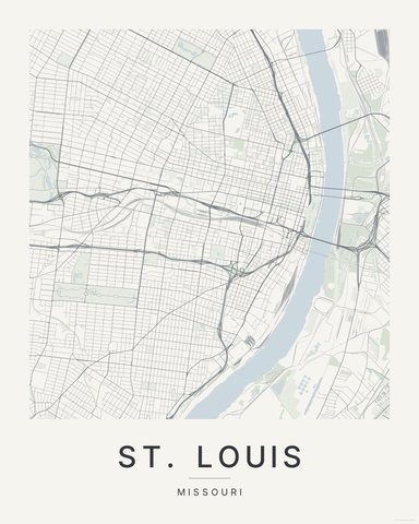 St. Louis map print, Paper colorway