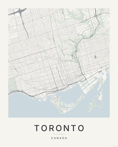 Toronto map print, Paper colorway