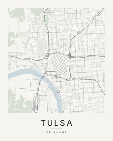 Tulsa map print, Paper colorway