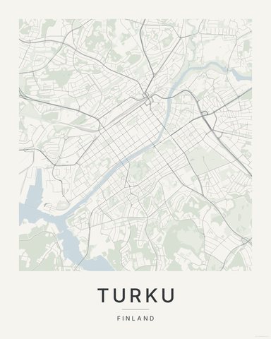 Turku map print, Paper colorway