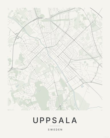 Uppsala map print, Paper colorway