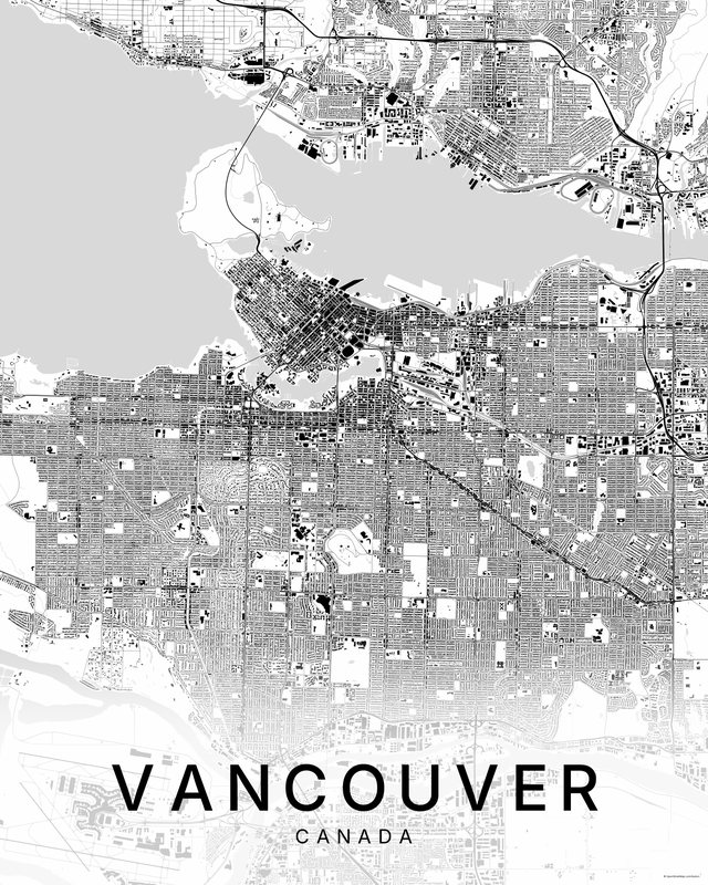 Vancouver map print, Bright colorway