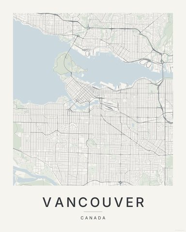 Vancouver map print, Paper colorway