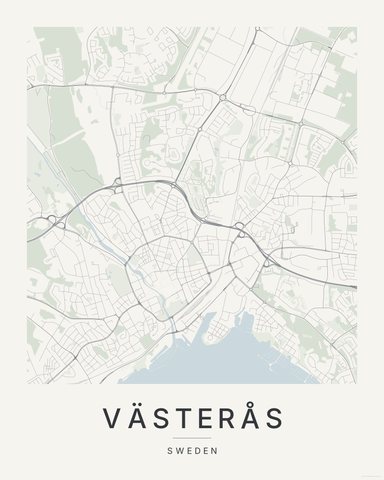 Västerås map print, Paper colorway