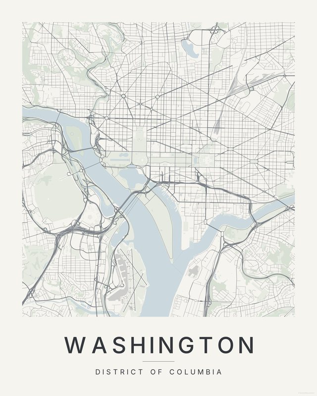 Washington map print, Paper colorway